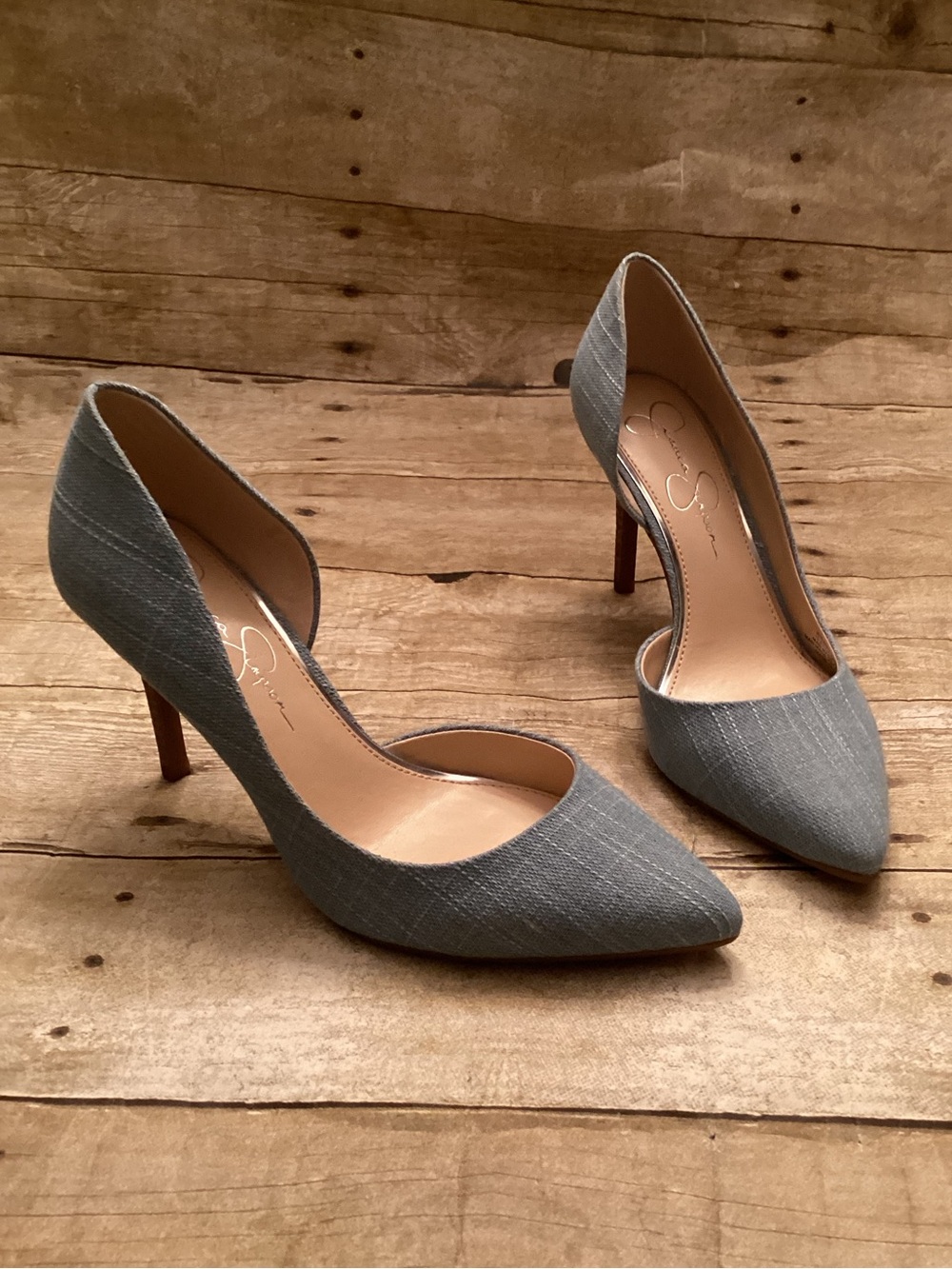 Jessica Simpson Denim heel, size US 8.5